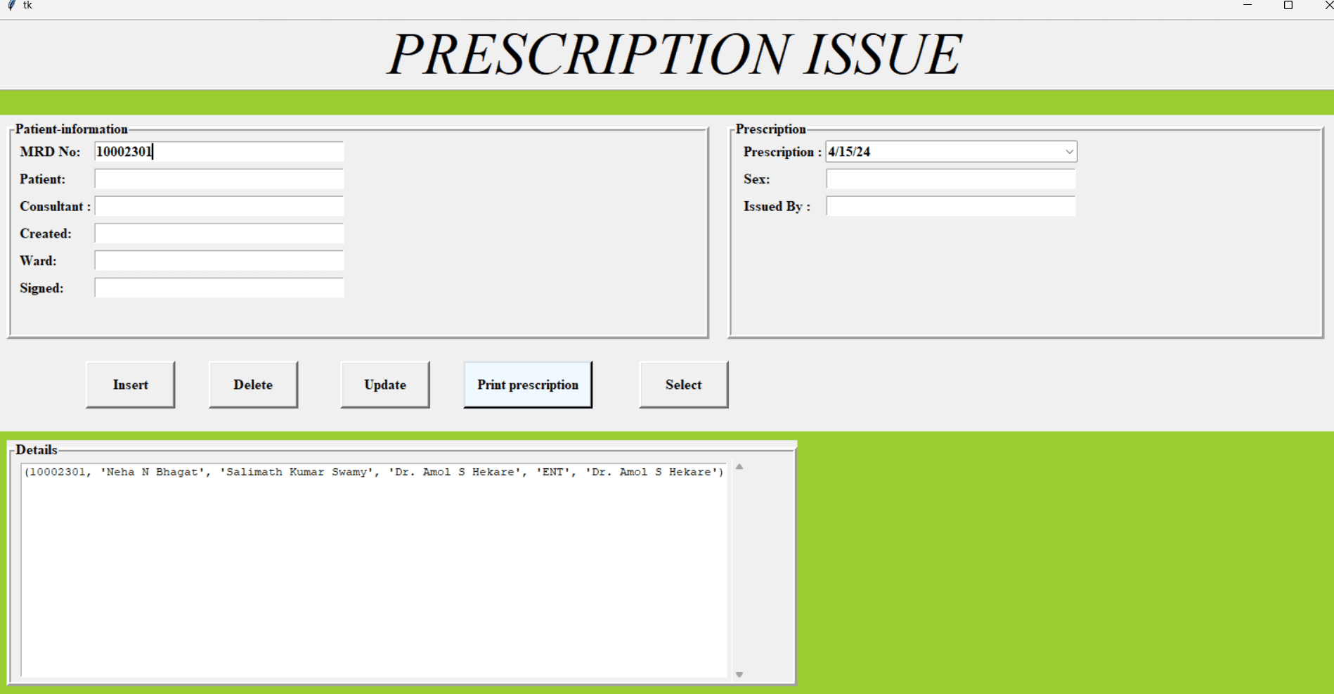 Prescription management